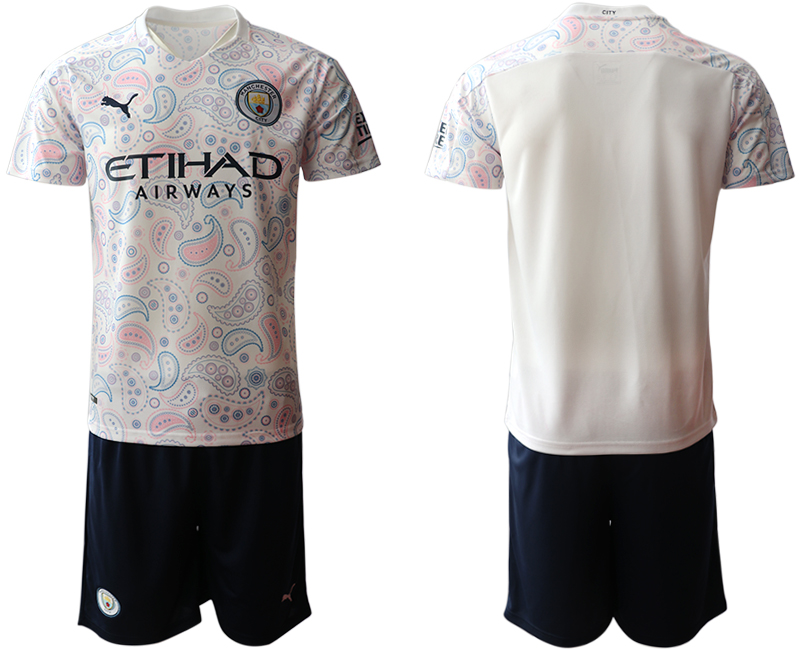 Men 2020-2021 club Manchester City away blank white Soccer Jerseys->->Soccer Club Jersey
